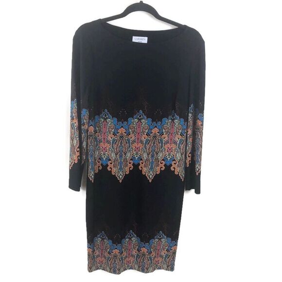 Carmen Marc Valvo Shift Dress Sz M - Picture 1 of 4